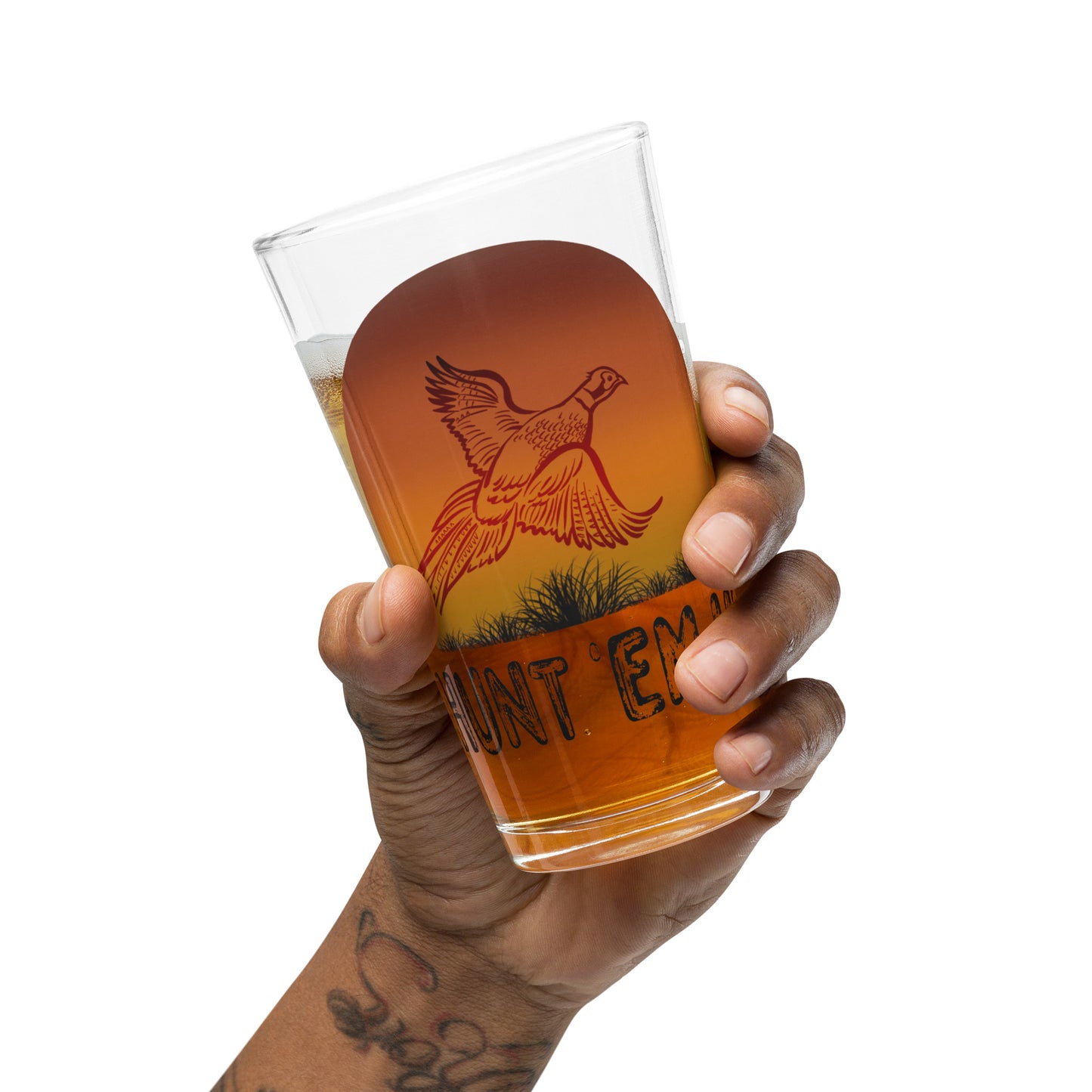 HUNT 'EM UP pint glass